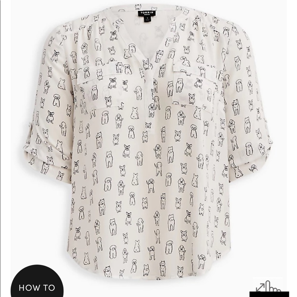 TORRID dog print blouse